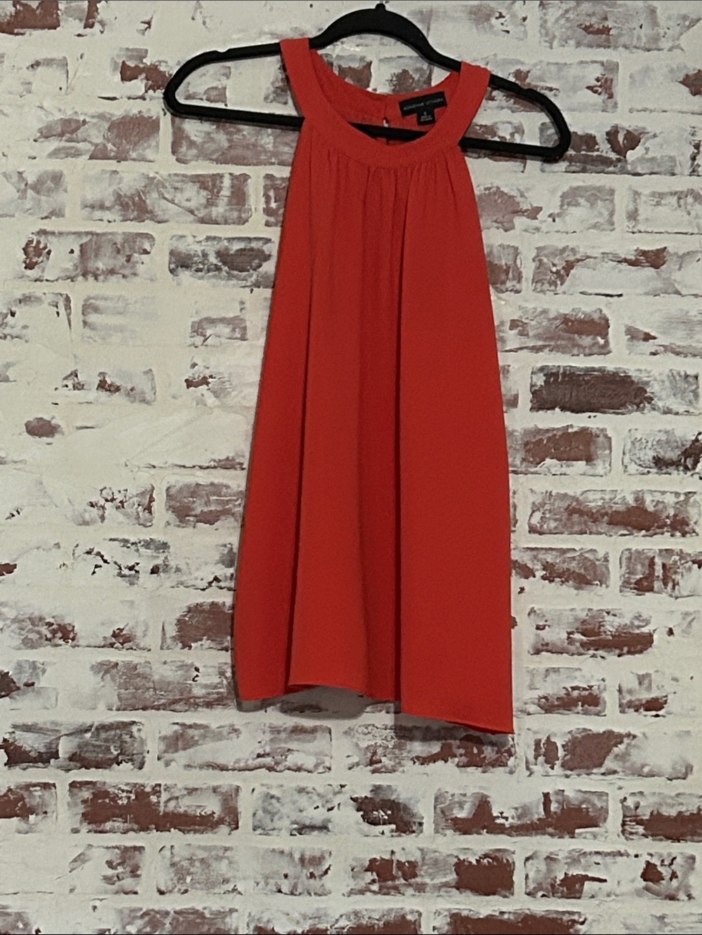 Adrienne Vittadini Coral-Red A-Line Halter Top